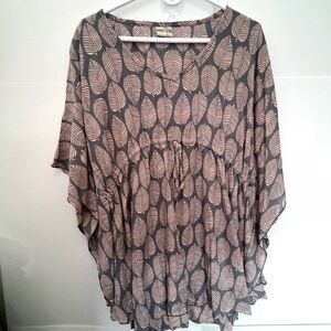 NaPua collection Patterned Beach Top With Adjustable Waist String Size S & M